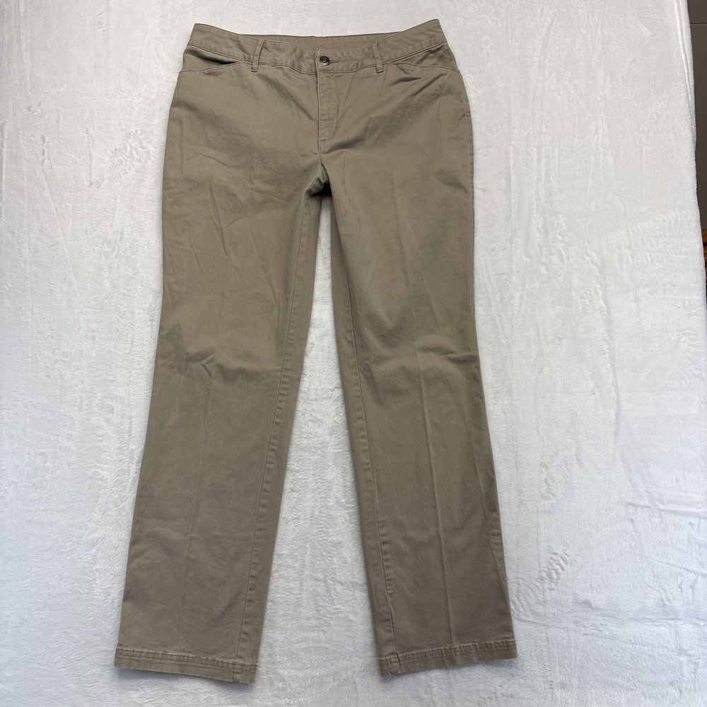 Magellan Outdoor Pants Women's Size 12 Khaki High Rise Slim Leg